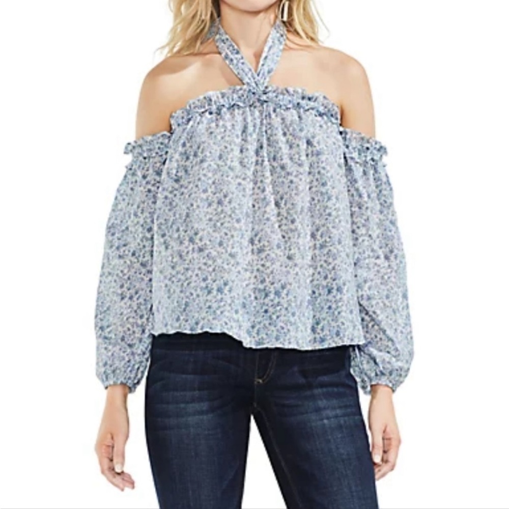 Vince Camuto Spring Romance Off The Shoulder Halter Top Size Medium